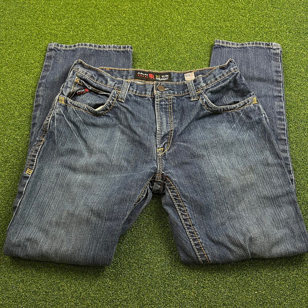 Ariat M5 Mens Flame Resistant Slim Straight Jeans Sz 34x32